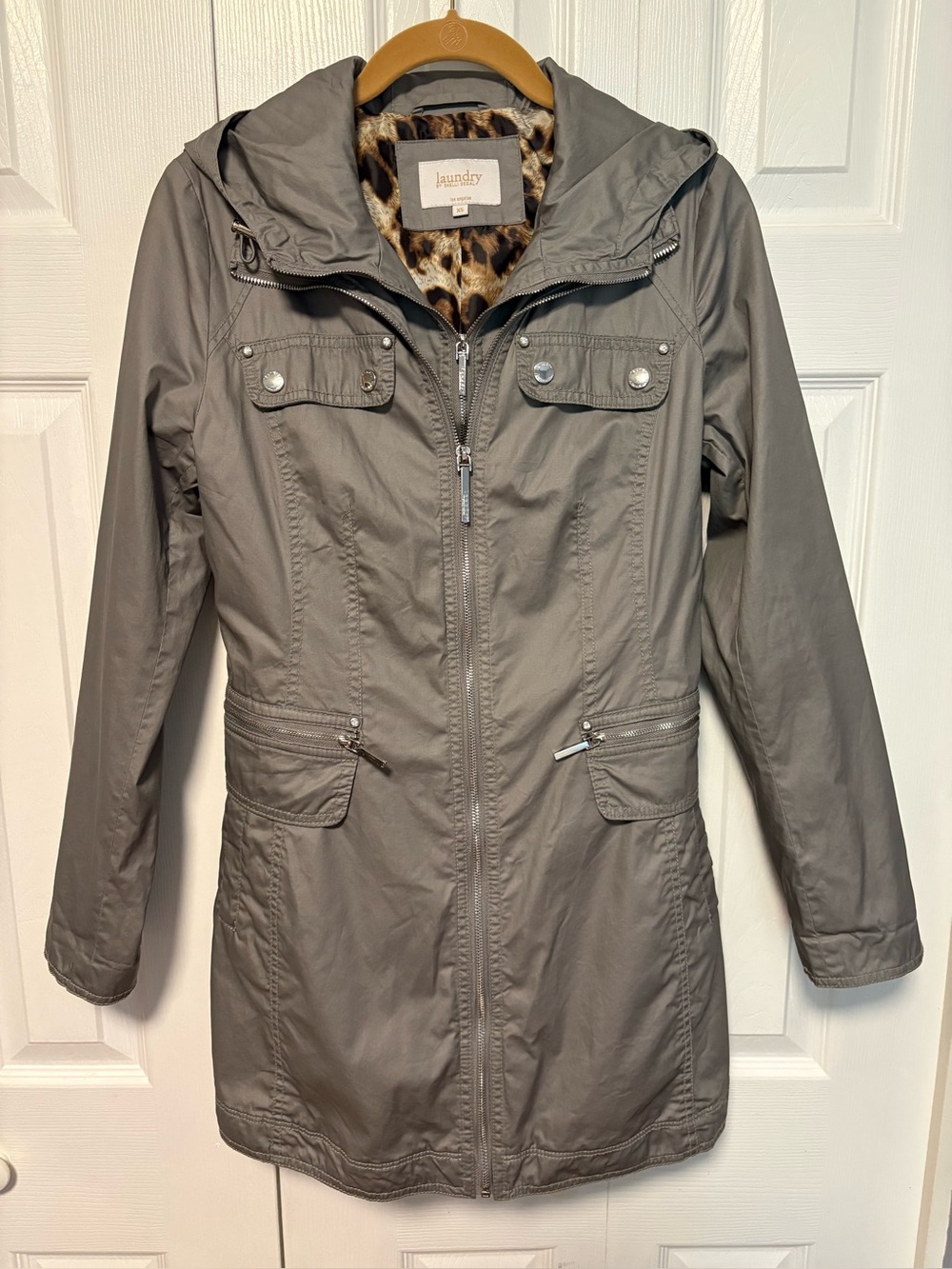Laundry by Shelli Segal Gray Hooded Anorak Jacket